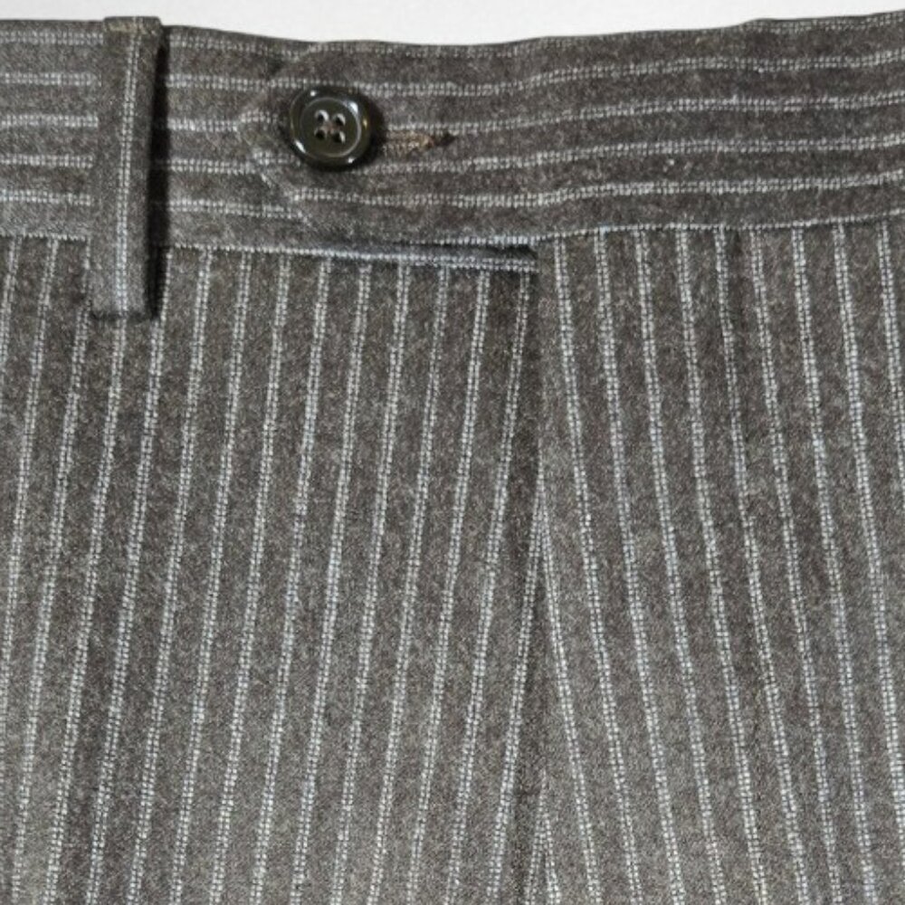 David Bishop NWT W34 X L30 Men's Black Pinstripe Dress Pants Made in Italy - Picture 12 of 14